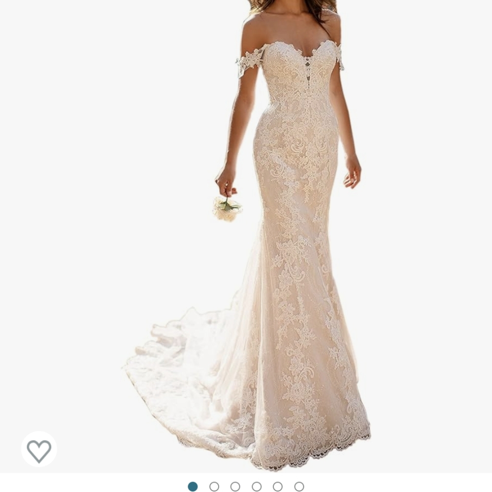 Ivory off shoulder wedding dress
